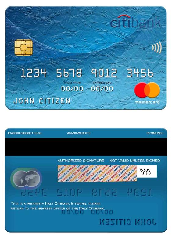 Italy Citibank mastercard